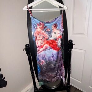 Mural cowl neck min dress